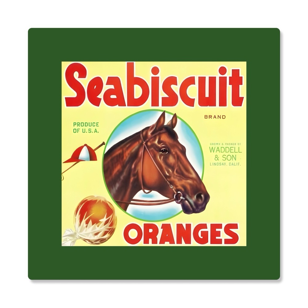 Vintage Horse Label on Canvas